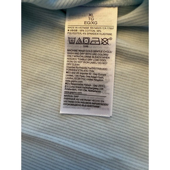 Gap Ribbed Crewneck T-Shirts Women's XL Blue and Yellow Set of 2 Stretch Tees - Picture 12 of 16